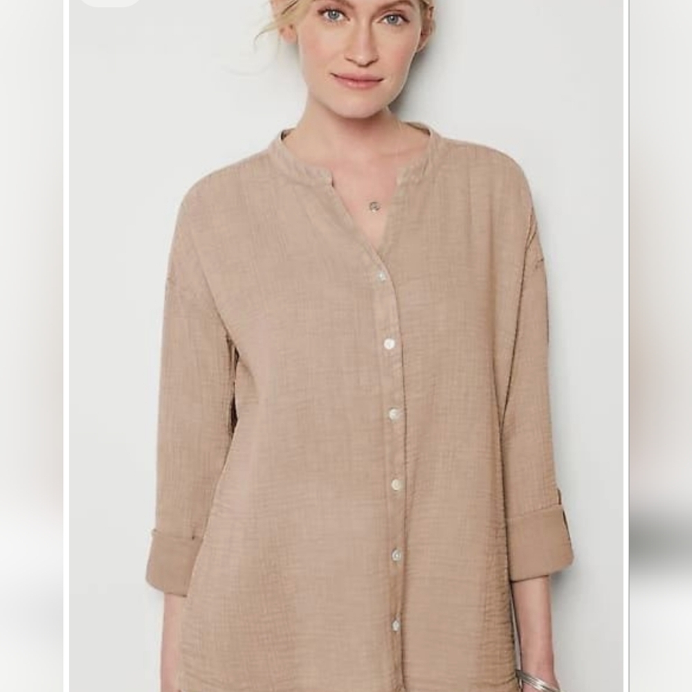 J.Jill Cotton Gauze Tunic With Pockets XL